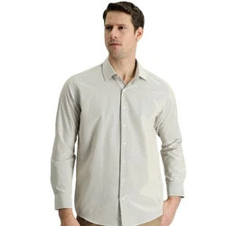 KIGILI Herrenhemd Langarm  Khaki/Grau/Beige/Braun
