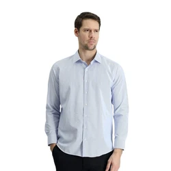 KIGILI Herrenhemd Langarm  Hellblau/Blau