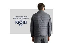KIGILI Jackett Klassische Herrenjacken Regular Fit Mantel Dunkelgrau/Grau/Dunkelblau