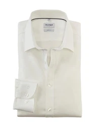 OLYMP Businesshemd Level Five body fit Weiß/Creme/Khaki