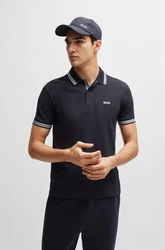 BOSS Poloshirt 'Paddy' nachtblau/weiß