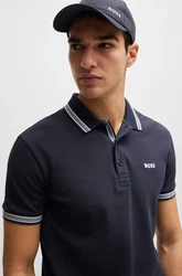 BOSS Poloshirt 'Paddy' nachtblau/weiß