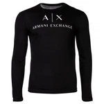 ARMANI EXCHANGE T-Shirt Herren Langarmshirt - Longsleeve Rundhals Logo Schwarz