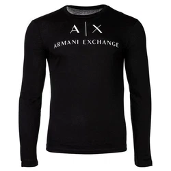 ARMANI EXCHANGE T-Shirt Herren Langarmshirt - Longsleeve Rundhals Logo Schwarz