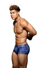 Badehose Denim Trunk mit Markenlabel