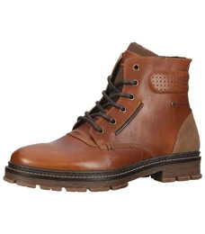 Stiefelette Leder/Textil Schnrstiefelette