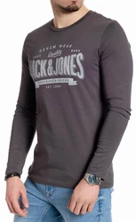 Jack & Jones Langarmshirt Regular Fit Longsleeve Grau/Dunkelgrau/Dunkelrot/Dunkelgrün/Schwarz/Blau/Khaki