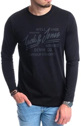Jack & Jones Langarmshirt Regular Fit Longsleeve Dunkelblau/Blau