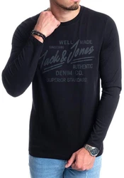 Jack & Jones Langarmshirt Regular Fit Longsleeve Dunkelblau/Blau