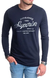Jack & Jones Langarmshirt Regular Fit Longsleeve Hellblau/Dunkelblau