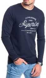 Jack & Jones Langarmshirt Regular Fit Longsleeve Hellblau/Dunkelblau