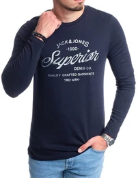 Langarmshirt stilvolles Regular Fit Longsleeve mit Printdruck Bequemes Oberteil aus Baumwolle mit Rundhalsausschnitt