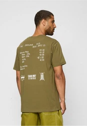 MisterTee Kurzarmshirt Cash Only Tee Dunkelgrün/Grau/Khaki