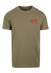 MisterTee Kurzarmshirt Cash Only Tee Dunkelgrün/Grau/Khaki