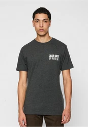 MisterTee Kurzarmshirt Cash Only Tee Dunkelgrau/Hellgrau/Grau/Rot