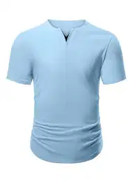 Kurzarmshirt T-shirt Herren Tops Sommer lssig V-Ausschnitt Baumwolle Tee Shirts (T-shirts)