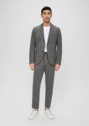 s.Oliver BLACK LABEL Sakko JOGG aus Stretch-Jersey Dunkelgrau/Grau/Hellgrau