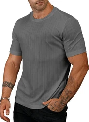 JMIERR Muscleshirt T-Shirts für Herren Hemd Kurzarm Sport Sommer Dunkelgrau/Grau/Hellgrau/Schwarz