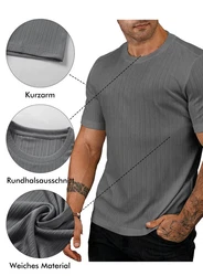 JMIERR Muscleshirt T-Shirts für Herren Hemd Kurzarm Sport Sommer Dunkelgrau/Grau/Hellgrau/Schwarz