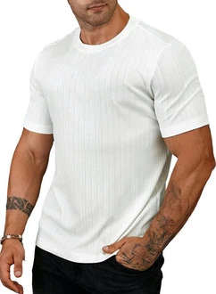 JMIERR Muscleshirt T-Shirts für Herren Hemd Kurzarm Sport Sommer Weiß/Schwarz/Creme/Dunkelblau
