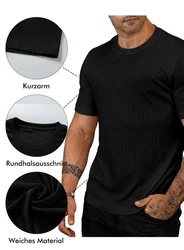 JMIERR Muscleshirt T-Shirts für Herren Hemd Kurzarm Sport Sommer Schwarz