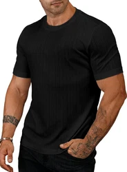 JMIERR Muscleshirt T-Shirts für Herren Hemd Kurzarm Sport Sommer Schwarz