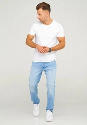 JACK & JONES Herren Jeans Mike ARIS 5-Pocket Style JJIMIKE JJARIS Weiß/Creme/Hellblau/Blau