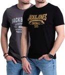 Jack & Jones Print Shirt Logo T-Shirt Blau/Schwarz