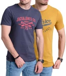 Jack & Jones Print Shirt Logo T-Shirt Mischfarben/Gelb/Beige Jack & Jones Print Shirt Logo T-Shirt Mischfarben/Gelb/Beige