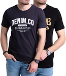 Jack & Jones Print Shirt Logo T-Shirt Dunkelblau/Schwarz
