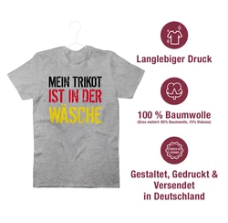 Shirtracer T-Shirt Mein Trikot ist in der Wäsche Deutschland Germany 2024 Fußball EM Fanartikel Braun/Beige/Weiß/Creme/Dunkelgrau/Hellgrau/Grau
