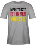 Shirtracer T-Shirt Mein Trikot ist in der Wäsche Deutschland Germany 2024 Fußball EM Fanartikel Braun/Beige/Weiß/Creme/Dunkelgrau/Hellgrau/Grau