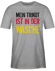 Shirtracer T-Shirt Mein Trikot ist in der Wäsche Deutschland Germany 2024 Fußball EM Fanartikel Braun/Beige/Weiß/Creme/Dunkelgrau/Hellgrau/Grau