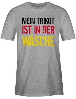 Shirtracer T-Shirt Mein Trikot ist in der Wäsche Deutschland Germany 2024 Fußball EM Fanartikel Braun/Beige/Weiß/Creme/Dunkelgrau/Hellgrau/Grau