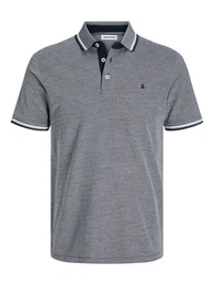 Poloshirt + Fit Polo Shirt JJEPAULOS Sommer Hemd Pique (1-tlg) 3615 in Grau-4