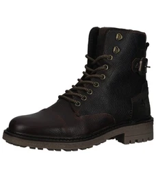 Stiefelette Leder/Textil Schnrstiefelette