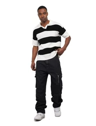 Denim House Loose-fit-Jeans Herren Baggy Jeans Double Knee Pant Schwarz