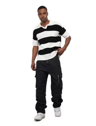 Denim House Loose-fit-Jeans Herren Baggy Jeans Double Knee Pant Schwarz