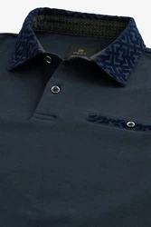 Next Polohemd mit elegantem Kragen Dunkelblau/Blau/Hellblau/Grau