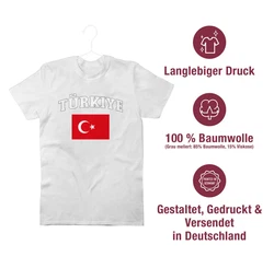 Shirtracer T-Shirt Trkiye Schriftzug mit Flagge Lila/Dunkelrot