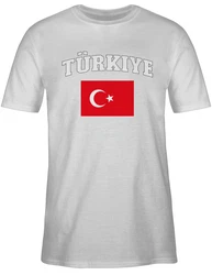 Shirtracer T-Shirt Trkiye Schriftzug mit Flagge Lila/Dunkelrot
