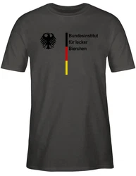 Shirtracer T-Shirt Bundesinstitut für lecker Bierchen 2024 Fußball EM Fanartikel Dunkelgrau/Schwarz/Khaki/Dunkelgrün