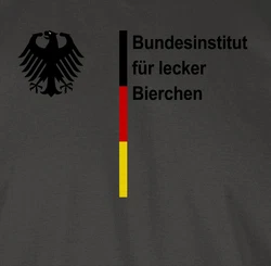 Shirtracer T-Shirt Bundesinstitut für lecker Bierchen 2024 Fußball EM Fanartikel Dunkelgrau/Schwarz/Khaki/Dunkelgrün