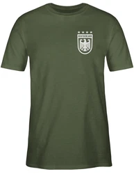 Shirtracer T-Shirt Deutschland Wappen 4 Sterne Germany Fussball EM Fanartikel Dunkelgrün