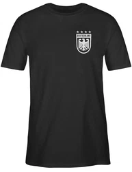 Shirtracer T-Shirt Deutschland Wappen 4 Sterne Germany Fussball EM Fanartikel Schwarz