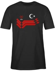 Shirtracer T-Shirt Trkiye Fanartikel EM Trkei Wappen 2024 Fussball Fanartikel Rot/Schwarz/Lila