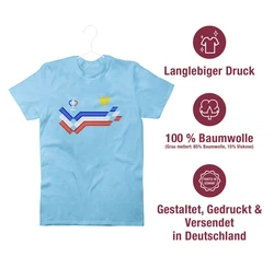 Shirtracer T-Shirt France Fanartikel EM Wappen 2024 Blau/Hellblau