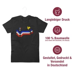 Shirtracer T-Shirt France Fanartikel EM Wappen 2024 Silber/Grau/Schwarz/Creme/Orange/Mischfarben