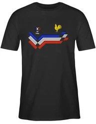 Shirtracer T-Shirt France Fanartikel EM Wappen 2024 Silber/Grau/Schwarz/Creme/Orange/Mischfarben