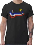 Shirtracer T-Shirt France Fanartikel EM Wappen 2024 Silber/Grau/Schwarz/Creme/Orange/Mischfarben